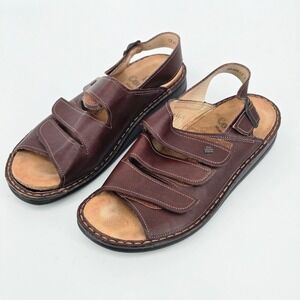 Finn Comfort Baltrum Brown Leather Triple Strap Comfort Men's Sandal EU 40 US 7